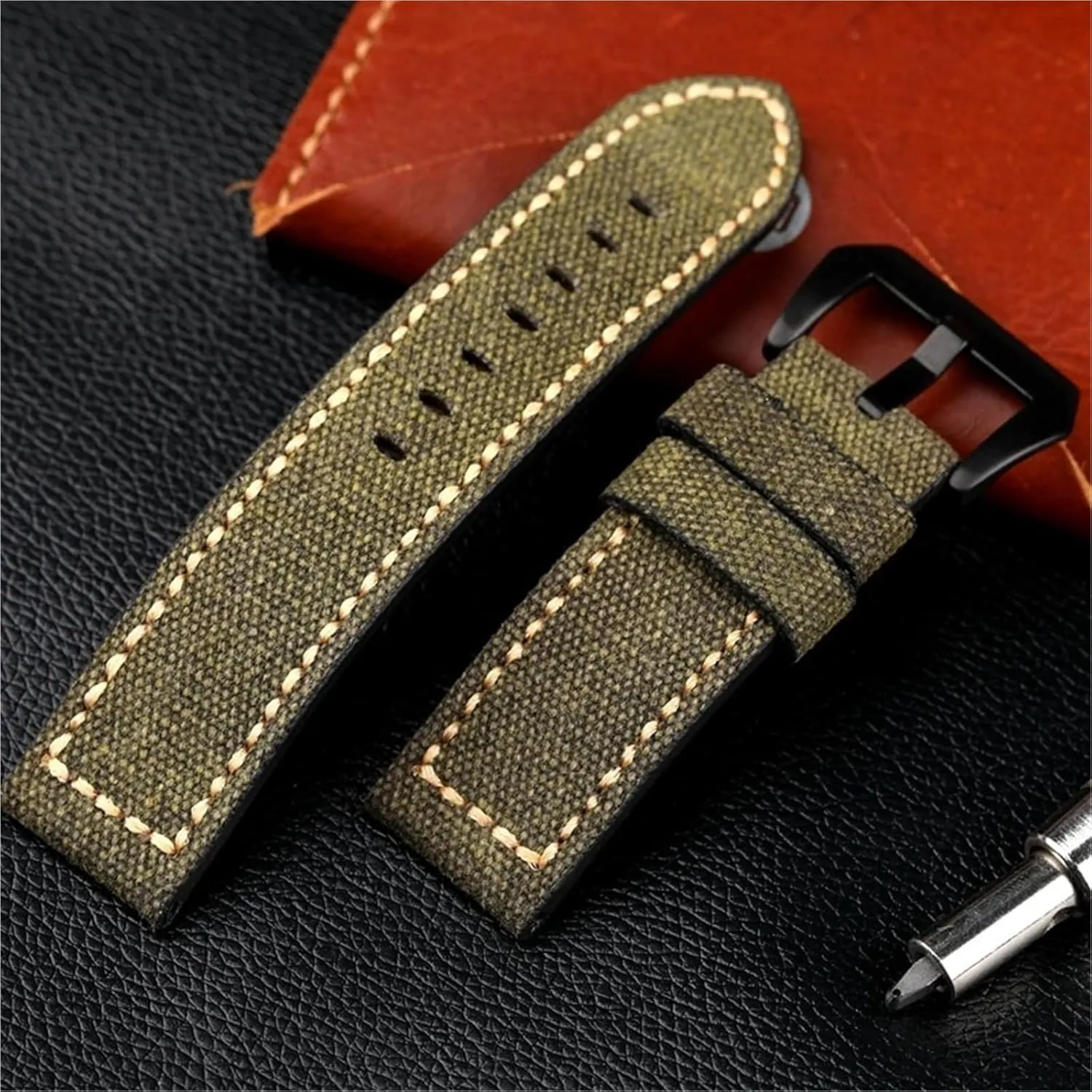 Watch Strap 20mm 22mm 24mm Black Green Brown Nylon Retro Strap Universal Sport Watchband prevail permit persuasive kitchen authority Canvas Leather 