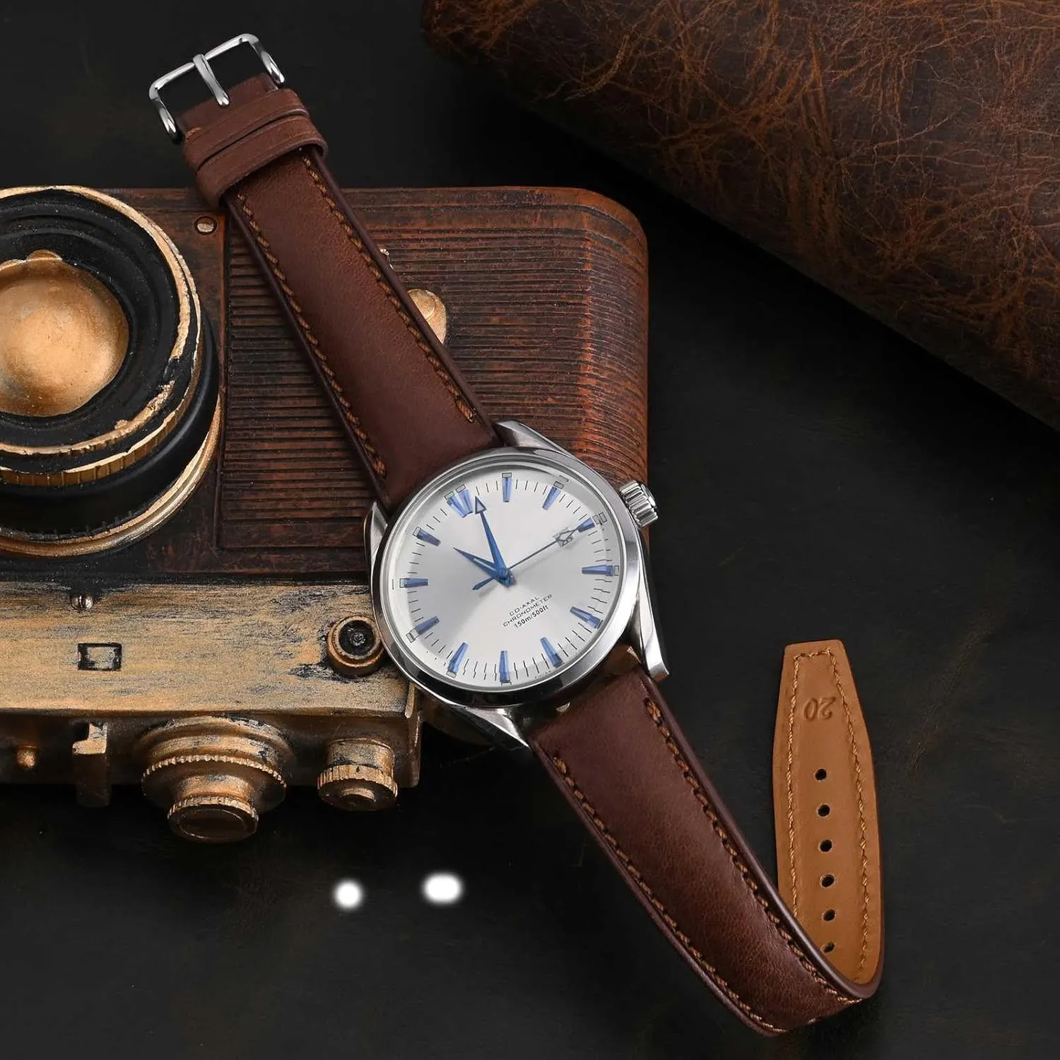 Watch Straps, Collector Series Watch Bands, Extra Long Length, 18mm 20mm 22mm BISONSTRAP ethic noted slick release passion concur Italian Leather 