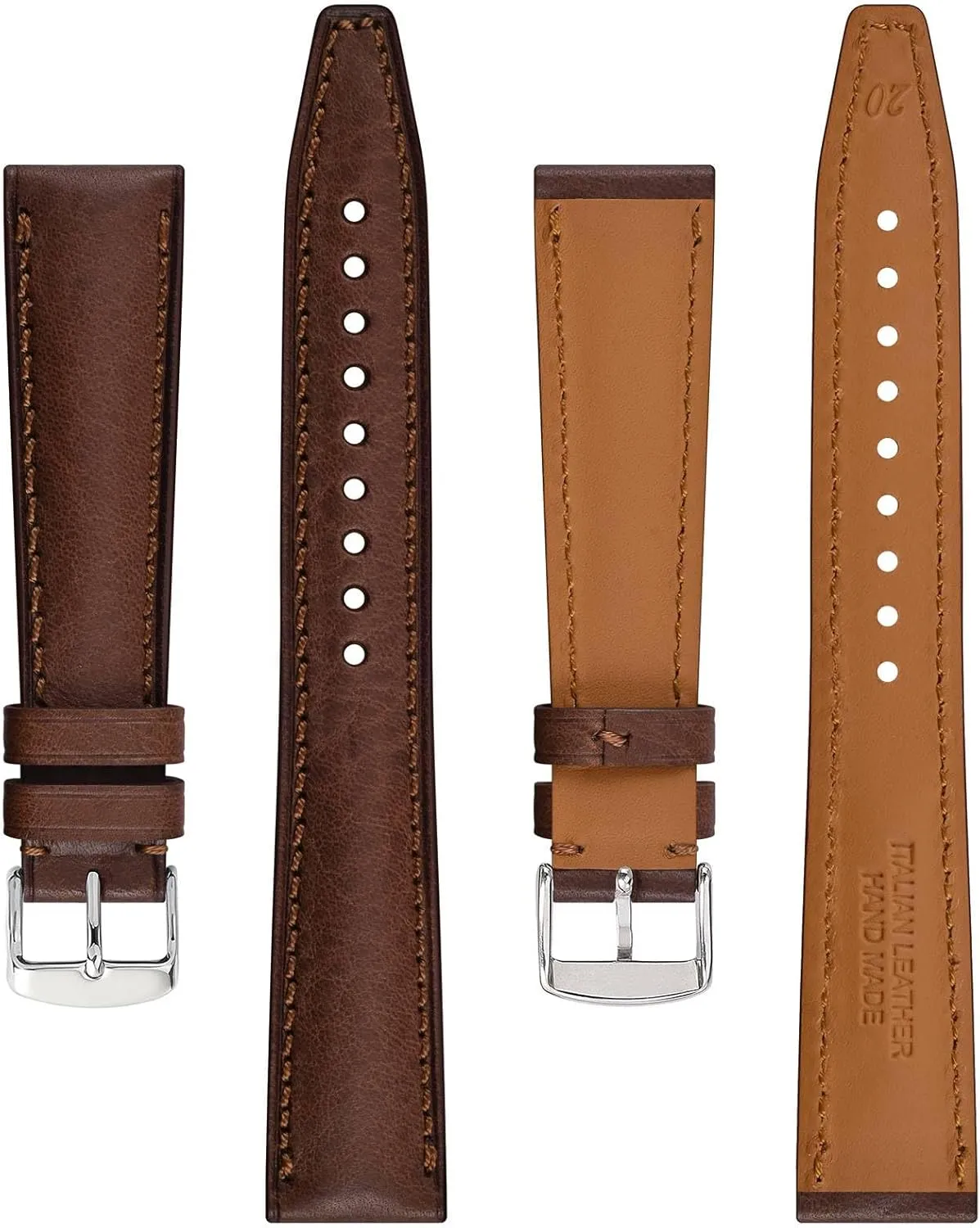 Watch Straps, Collector Series Watch Bands, Extra Long Length, 18mm 20mm 22mm BISONSTRAP ethic noted slick release passion concur Italian Leather 
