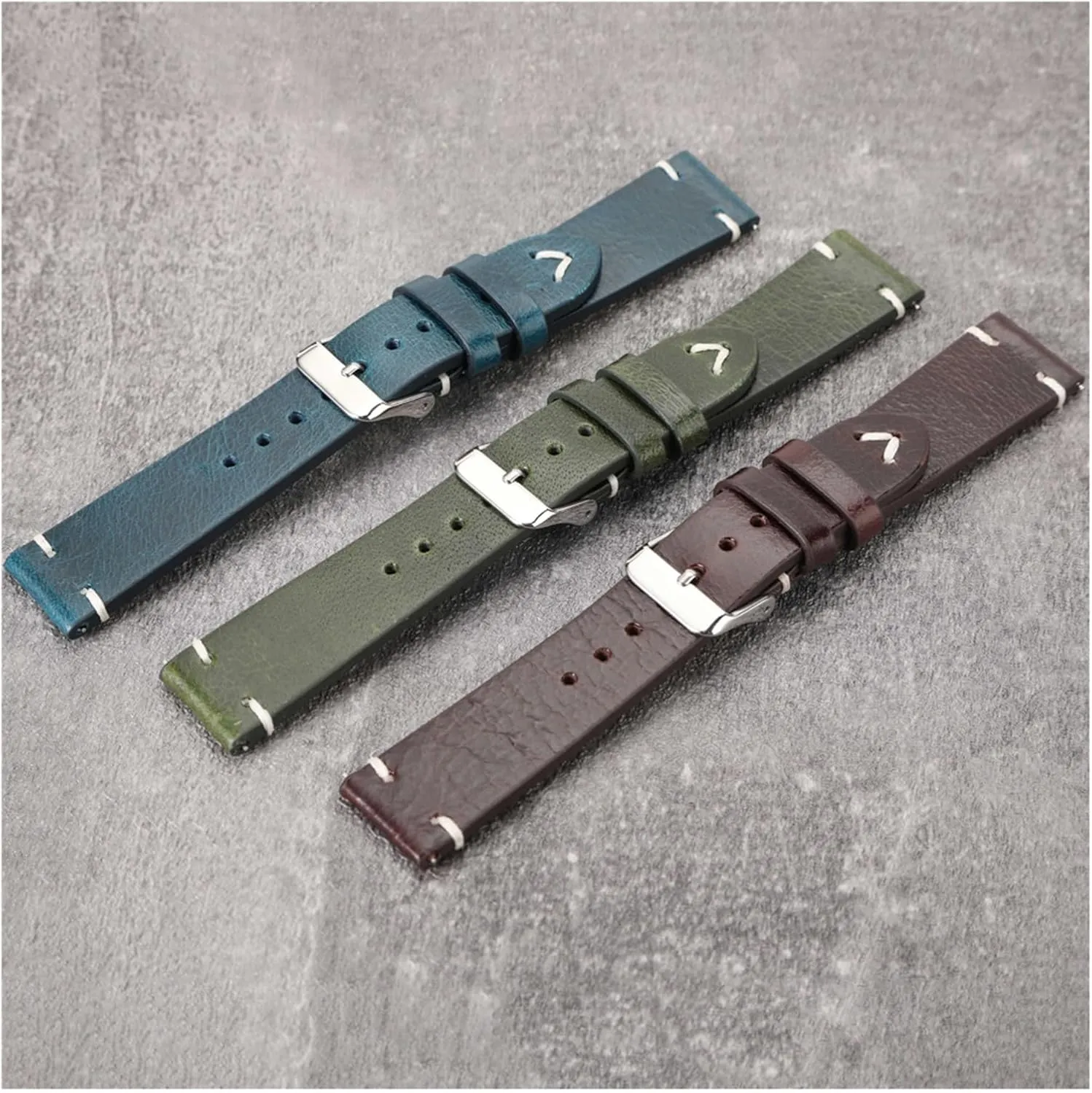 Watchband Accessories Run Ken New Oil Wax Leather Watch Strap 18mm 19mm damper spiky falcon statue 20mm 22mm Vintage Watch Band Black Blue Brown Available Handmade 