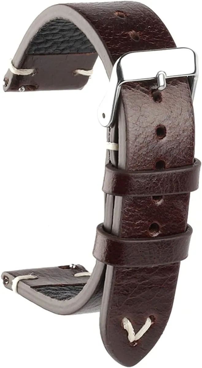 Watchband Accessories Run Ken New Oil Wax Leather Watch Strap 18mm 19mm damper spiky falcon statue 20mm 22mm Vintage Watch Band Black Blue Brown Available Handmade 