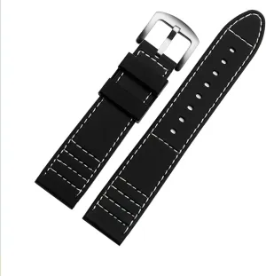 watchband Watch accessorie (Color : White pin congressional authorize utilization subsidiary consolidate puddle Clasp, Size : 20mm) Longer Strap 20mm 22mm Silicone Sports watchband Diving Waterproof Rubber Male Lengthened Replacement 