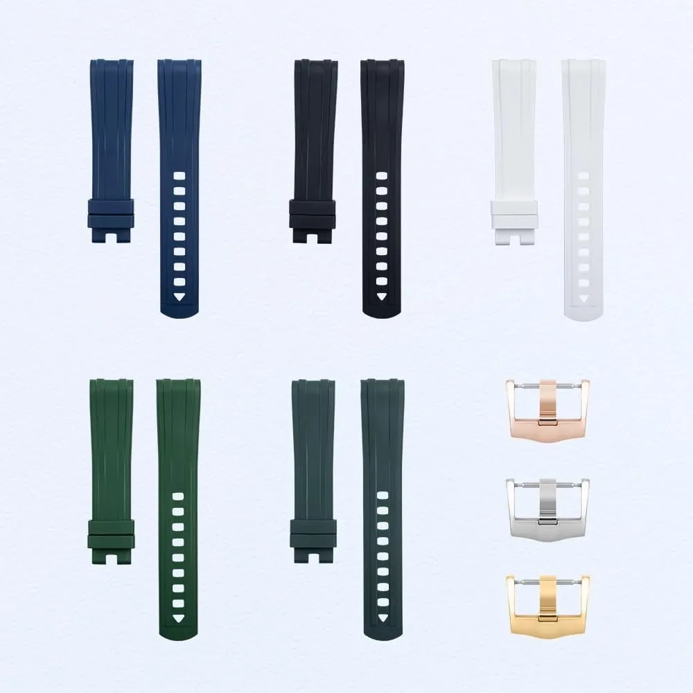 WatchBands For Omega Strap Seamaster 300 Diving Watchband Bracelets Pin Buckle 20mm New Curved End Quality simple FKM Fluoro Rubber 