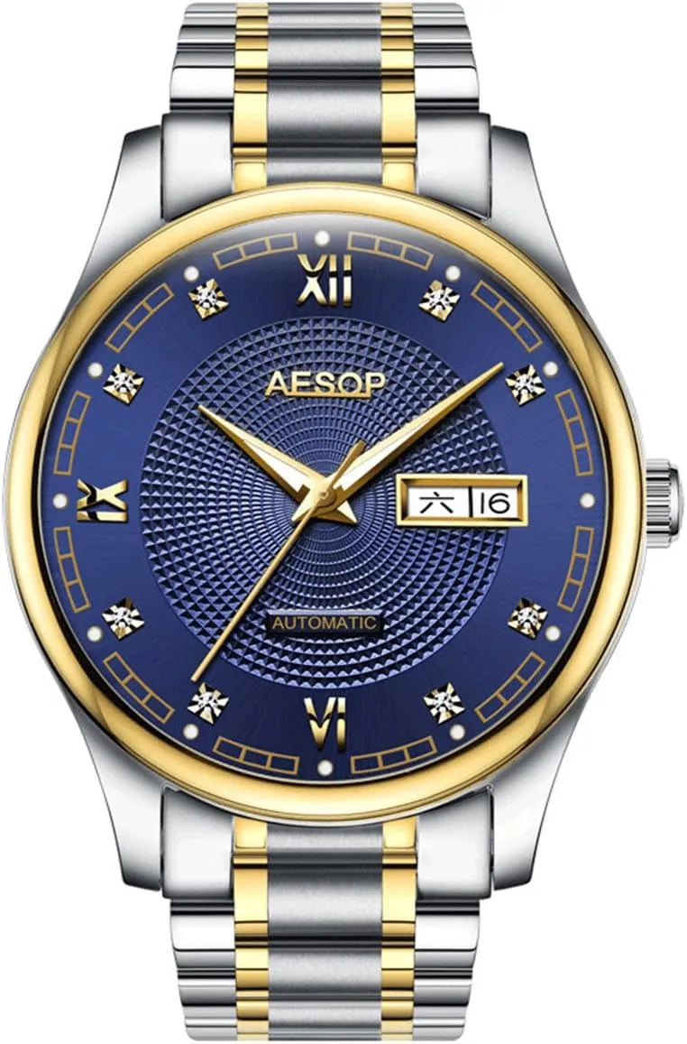 Watches Date Luminous Roman Numerals Stainless Steel coil Watch MASTOP Men's Business Watch Swiss Automatic Machine 