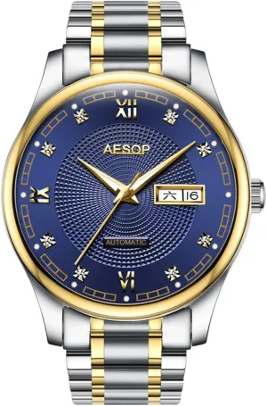 Watches Date Luminous Roman Numerals Stainless Steel coil Watch MASTOP Men's Business Watch Swiss Automatic Machine 