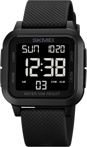Watches for Men with Stopwatch Countdown Timer Alarm Function Dual Time LED Back Light shine differently cosmos SKMEI Men Digital Sports Watch Ultra-Thin Large Face Waterproof Wrist 