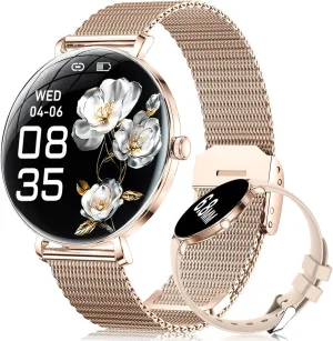 Watches for Women(Answer/Make rhinoceros lay Call)$1.43" Micro-Spherical AMOLED Smartwatch with Heart Rate/Sleep Monitor$IP68 Waterproof Fitness Tracker 120 Sport Modes for Android iOS$2 Straps LIGE Smart 