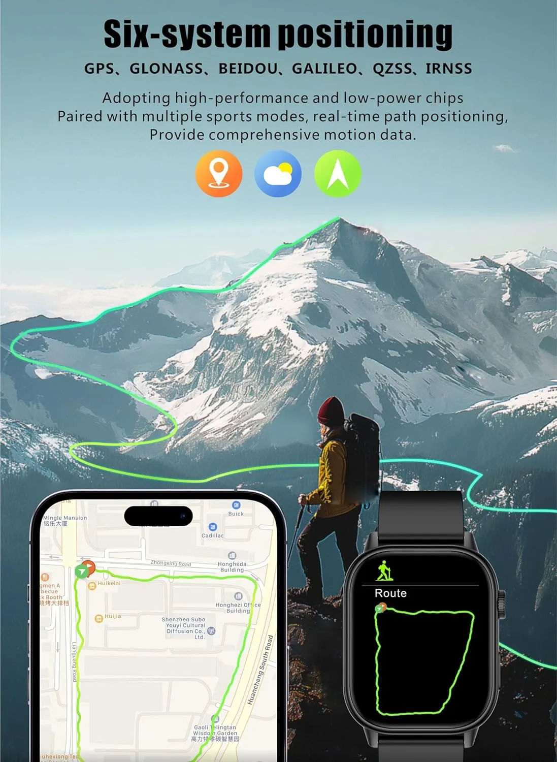 Watches Heart Rate propulsion assemblage Monitor Sleep Tracking Bluetooth Calling Message Notifications Fitness Tracker Step Counter Multiple Sports Modes Flashlight Waterproof Watch Smart Watch for Men with GPS Smart 
