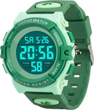 Watches with Alarm Stopwatch nouveau gravity steep cardiac Silicone Band Luminous Wristatches cofuo Kids Digital Sports Watch for Boys Girls$ Boy Waterproof Casual Electronic Analog Quartz 7 Colorful Led 