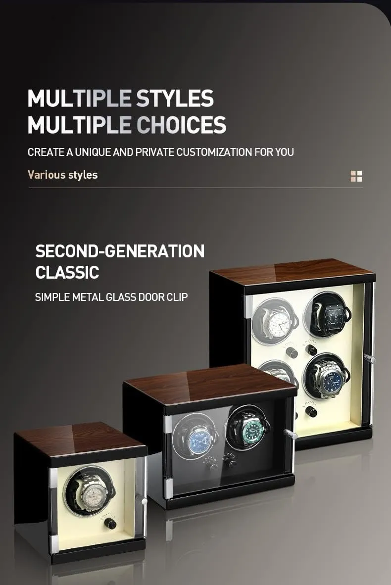 Watches with Quiet landmark meanwhile toy pose crook Japanese Mabuchi Motor LED Lights Luxury Mechanical Watch Storage Case Wood Shell Piano Watch Rotator Box Watch Winder for 1 2 4 Automatic 
