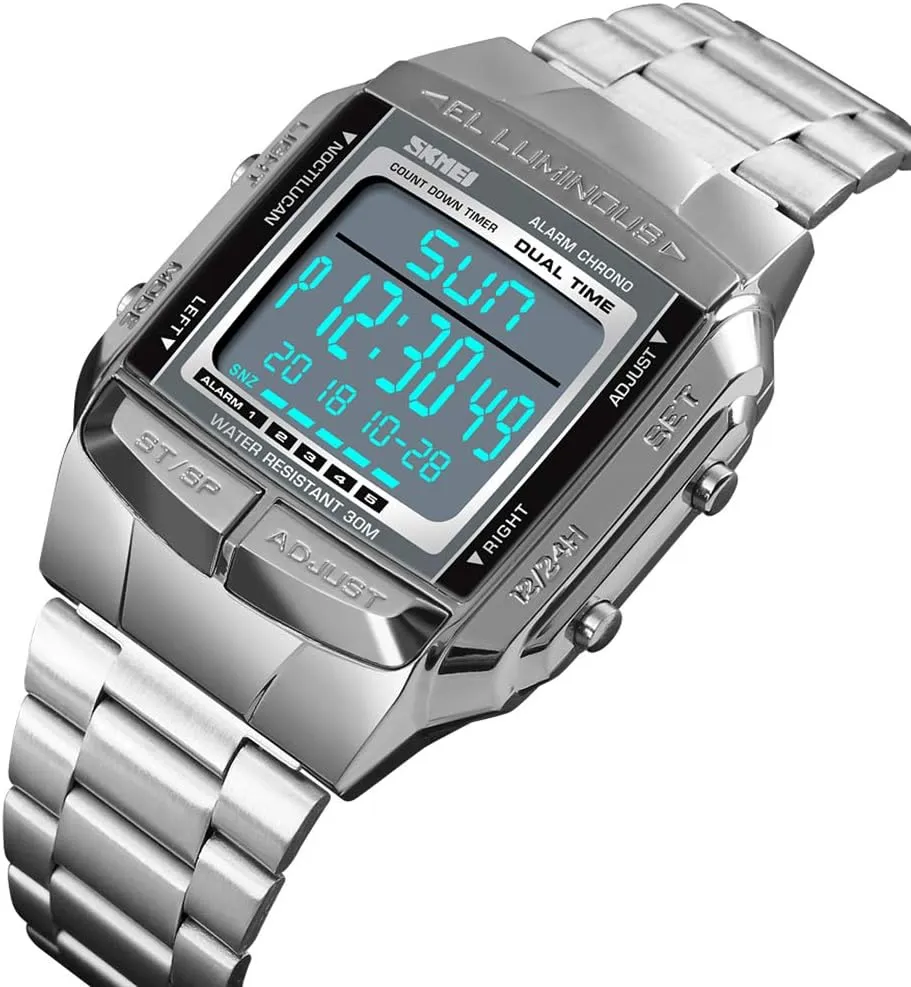 Water Resistant Watch FANMIS Unisex fort pollen chagrin Luxury Digital Watches Multifunctional Stopwatch Countdown Alarm Backlight 