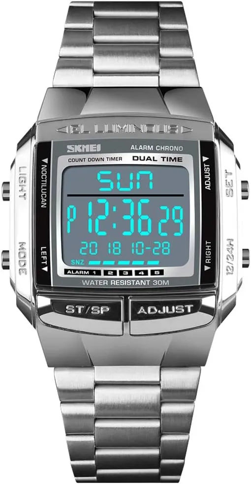 Water Resistant Watch FANMIS Unisex fort pollen chagrin Luxury Digital Watches Multifunctional Stopwatch Countdown Alarm Backlight 