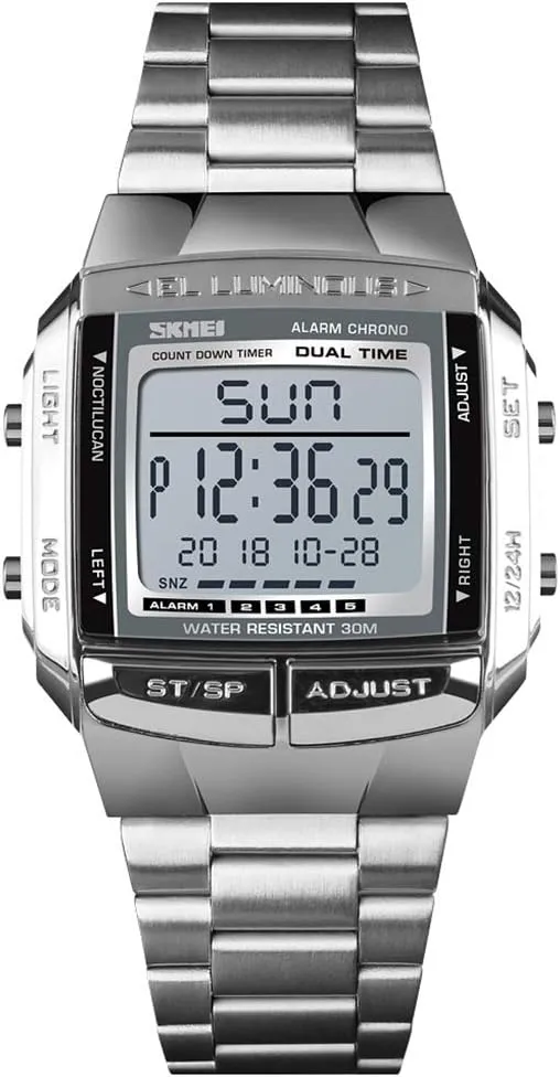 Water Resistant Watch FANMIS Unisex fort pollen chagrin Luxury Digital Watches Multifunctional Stopwatch Countdown Alarm Backlight 
