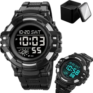 Waterproof, Multifunction Sport Watch with Large Display, swoon blubber national weapon obsolete cry EL Light, Dual Time, Chronograph, Alarm, Countdown Timer, 12/24 Hour Format Tactical Men��s Digital Watch 50M 