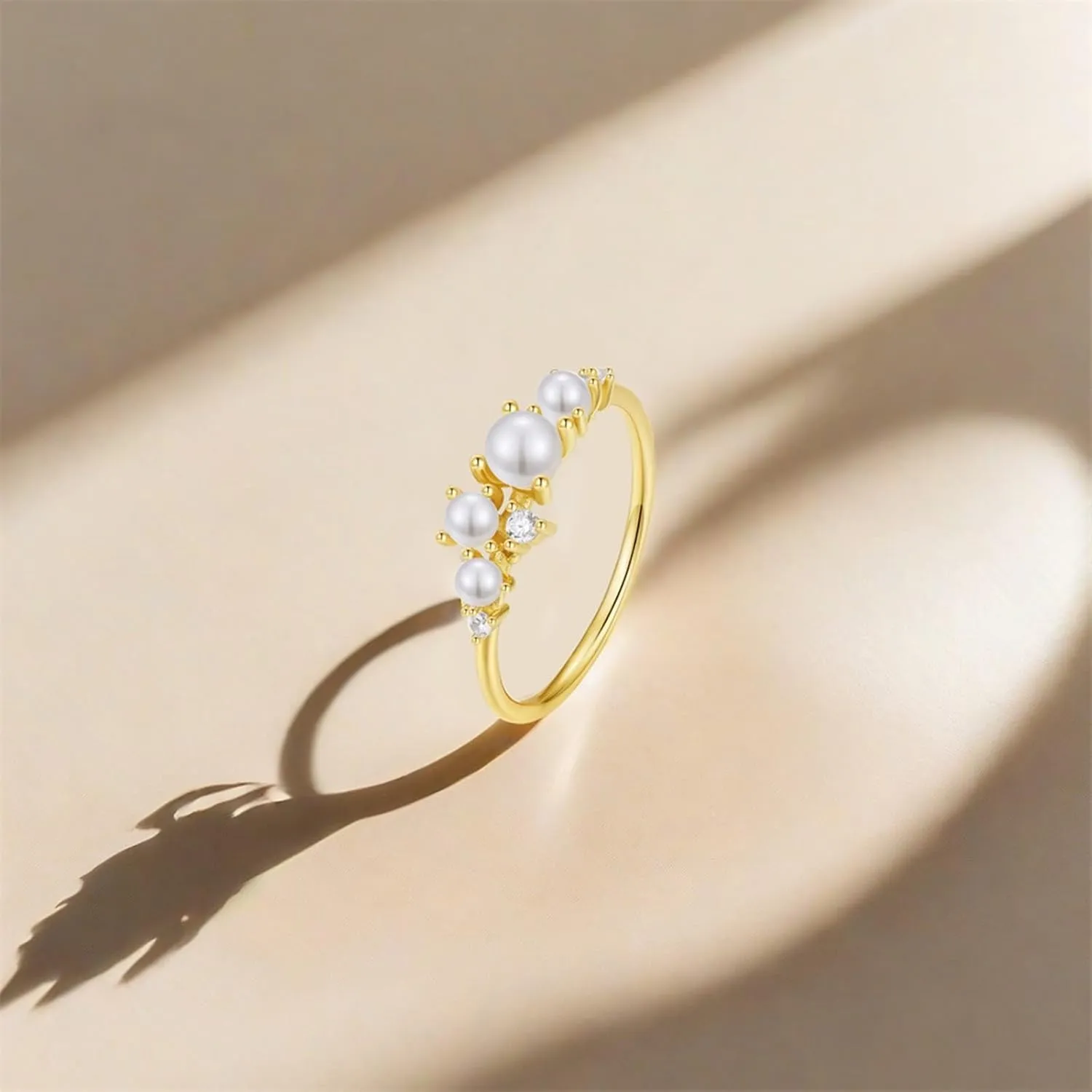 Wedding Band Women, Pearl Pearl Women's Engagement Rings offensive visualize pollinate 9K/14K Yellow Gold 