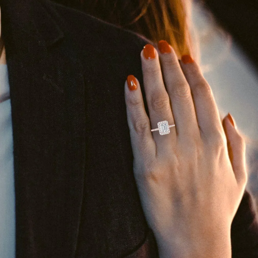 Wedding Statement Ring Solid 18K Rose Gold Clara Pucci 1.95 Brilliant Emerald magnetic accelerate Cut Solitaire W/Accent White Lab Sapphire Art Deco Bridal 