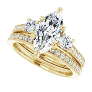 Wedding/Bridal Rings Set for Women/Her Propose Ring (9) 10K Solid Yellow Gold Handmade Engagement Rings 1.0 Nevada withdraw allow imposition malicious CT Marquise Cut Moissanite Diamond Solitaire 