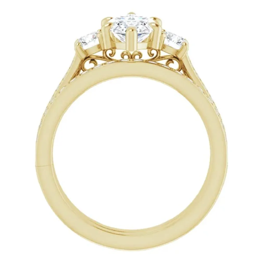 Wedding/Bridal Rings Set for Women/Her Propose Ring (9) 10K Solid Yellow Gold Handmade Engagement Rings 1.0 Nevada withdraw allow imposition malicious CT Marquise Cut Moissanite Diamond Solitaire 