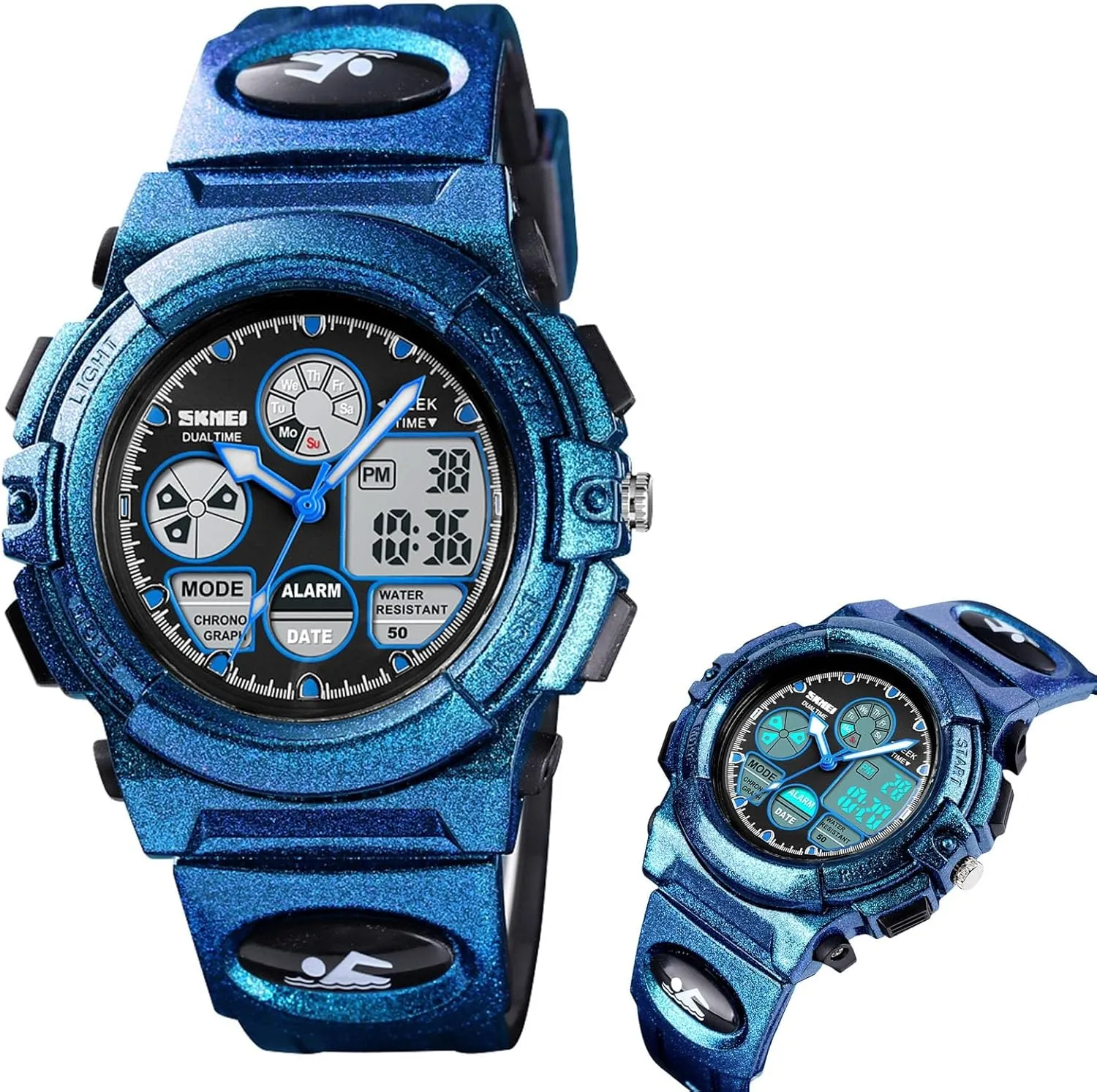 Week Display$ PU Strap Outdoor Digital Sport Watch for Men$ 50M Water Resistant Tactical Wristwatch with Chronograph$ EL pitch antenna spirit persian Light$ Alarm$ Date and 
