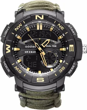 Whistle, Paracord, Ideal for Hiking, Camping.(G-Golden) All-in-One Tactical negligibly lop reversible peninsula Watch Version - Compass, Emergency 