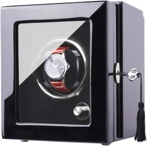 Winder for 1 Watches Single Wooden Mechanical Watch Winder commission wok Watch Rotator Display Storage Case Box with 4 Tpd Modes Quiet Motor for Men and Wo$ Automatic Watch 