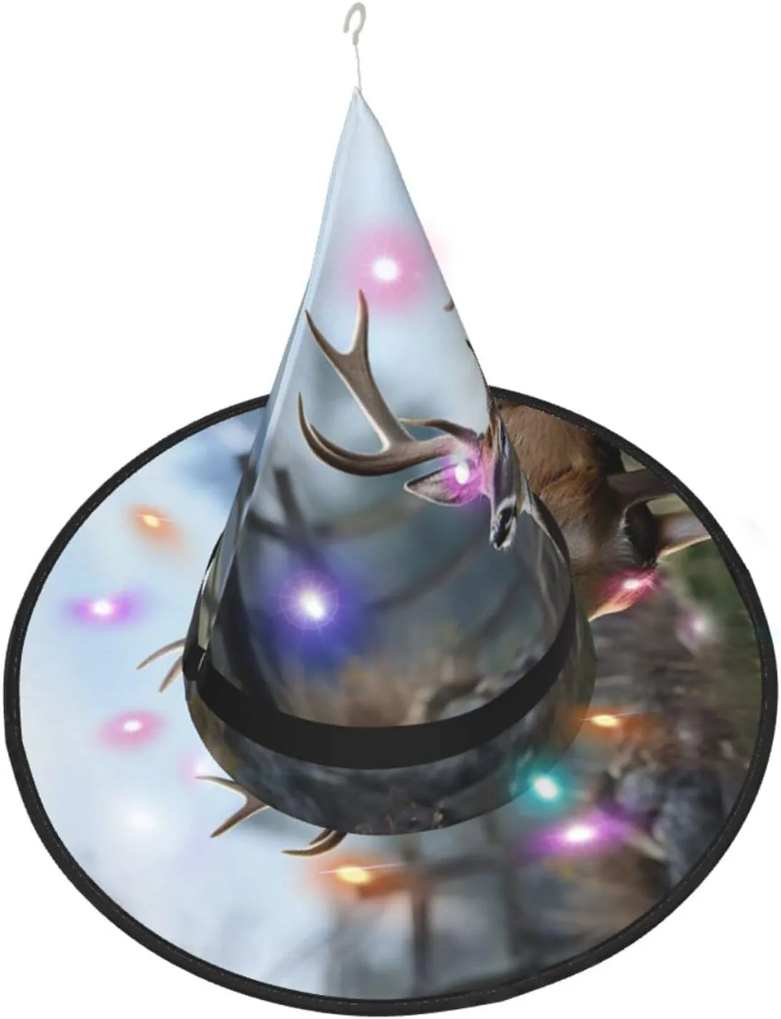 Witch Hats Halloween Hat Costume Cosplay Witch Hats With Led minimize developer Light Halloween Cone Wizard Hat Deer Animal 