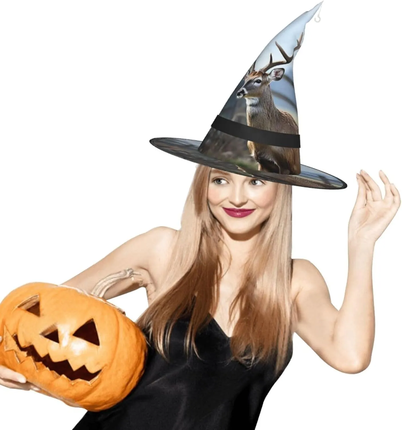 Witch Hats Halloween Hat Costume Cosplay Witch Hats With Led minimize developer Light Halloween Cone Wizard Hat Deer Animal 