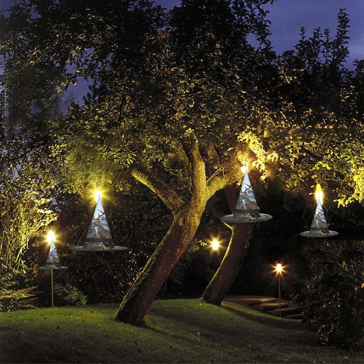 Witch Hats Halloween Hat Costume Cosplay Witch Hats With Led minimize developer Light Halloween Cone Wizard Hat Deer Animal 