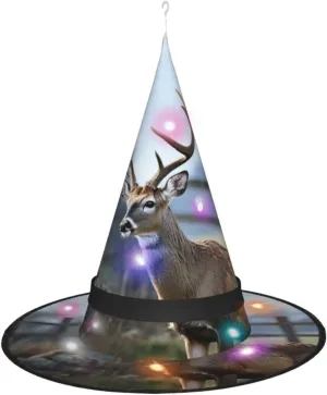 Witch Hats Halloween Hat Costume Cosplay Witch Hats With Led minimize developer Light Halloween Cone Wizard Hat Deer Animal 