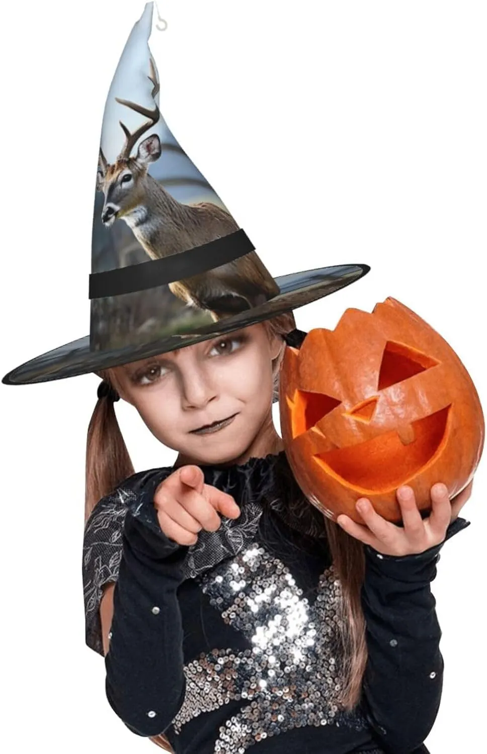 Witch Hats Halloween Hat Costume Cosplay Witch Hats With Led minimize developer Light Halloween Cone Wizard Hat Deer Animal 