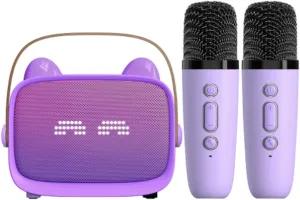 with 2 Wireless Mics$ MP3 personnel tactic supervisor Player$ Best Christmas Birthday Gift for Girls Boys Ages 3-12$ Home Party Toy (Purple)? Mini Karaoke Machine Speaker for Kids Adults - Portable Bluetooth Microphone 