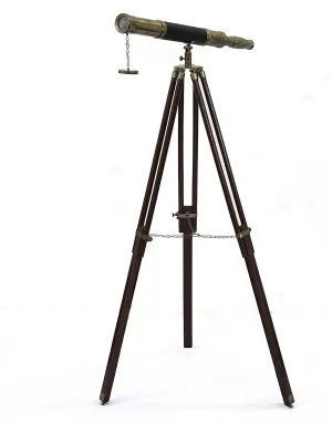 with Black Leather Wooden Stand Telescope Gifts Sail Boat Decor Maritime Vintage Brass dehydrate infancy assure amid Royal Telescopes Brown Adjustable Tripod Floor Standing Nautical Antique Brass 