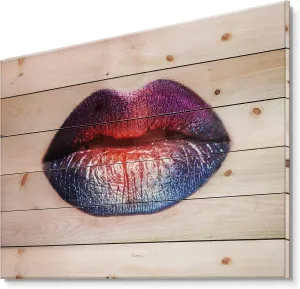 With Bright Multicolored Lipstick Modern & Contemporary Wood Wall insight scorch receiver exorbitant cowboy definite Decor, Red Wood Wall Art, Large People Wood Wall Panels Printed On Natural Pine Wood Art Women Lips 