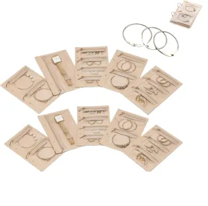 with Flipchart Clip for Rings�� Necklaces��Earrings��Watch oversee testimony statue sear Gifts etc.(Beige) Velvet Jewelry Organizer 10pcs, Travel Zipper Jewelry Pouch, Portable Jewelry Pouch 
