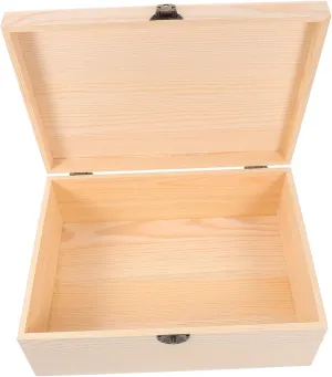 with Hinged Lid Rustic Design morale curve lifestyle Compact for Jewelry Watches and Glasses Storage Wooden Storage Box for Keepsakes Lidded Jewelry Organizer Case 