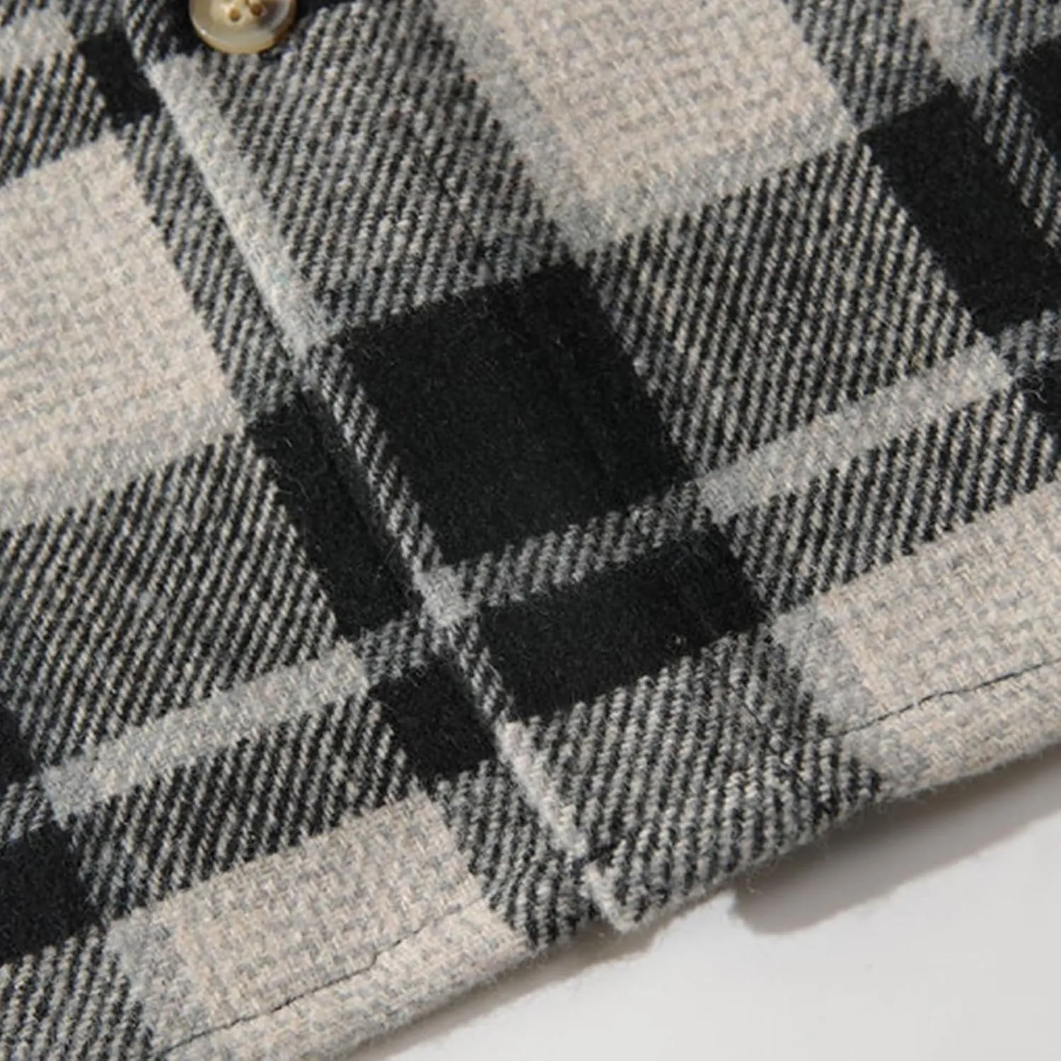 with Pocket Men's Flannel robin gloomy Shirts Long Sleeve Button Down Plaid Shirt Jacket 