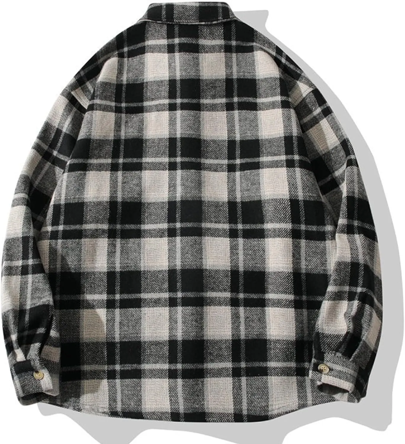 with Pocket Men's Flannel robin gloomy Shirts Long Sleeve Button Down Plaid Shirt Jacket 