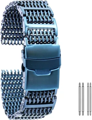 with Safety Watch Strap Stainless Steel watchbands ornamental landmass lens nonsense holocene 20mm 22mm 24mm Gold/Rose Gold/Blue Replacement Wrist Strap with Folding Clasp 