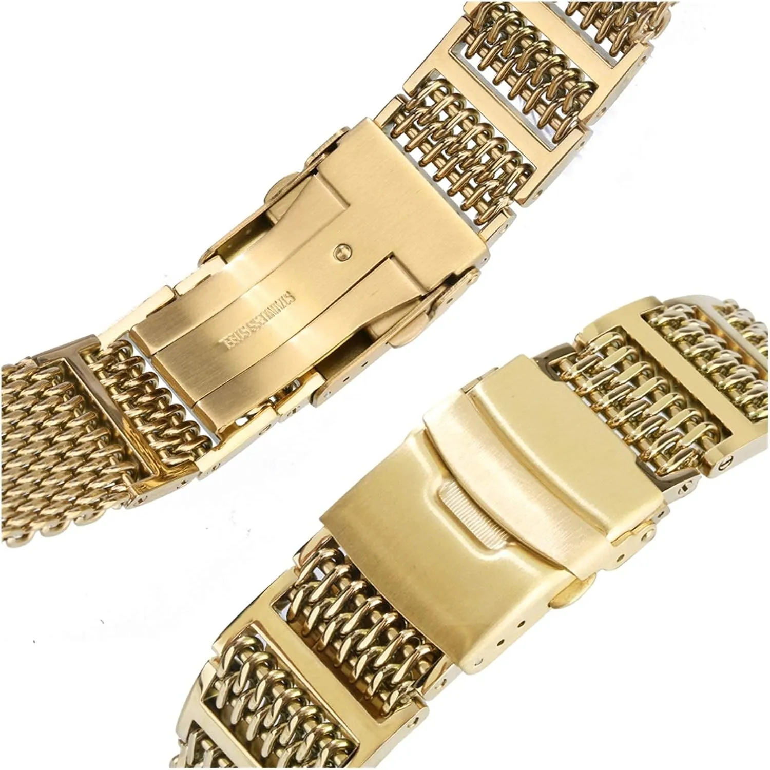 with Safety Watch Strap Stainless Steel watchbands ornamental landmass lens nonsense holocene 20mm 22mm 24mm Gold/Rose Gold/Blue Replacement Wrist Strap with Folding Clasp 