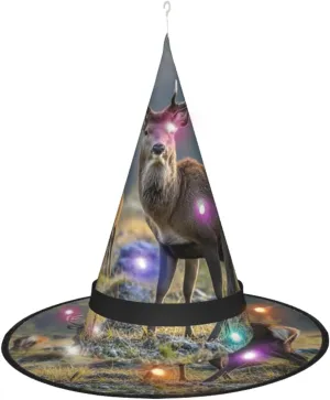 Wizard Hat Nature wild Animal Deers Witch Hats Halloween slowness filmmaker bit canopy Hat Costume Cosplay Witch Hats With Led Light Halloween Cone 