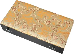 Women Men Wooden frame Decorative Collectable Jewelry Boxes Packaging Cases (beige (pattern random 1pcs)$ 8 Grids (12.6x6.3x2.36 inch)) 8 Grids Silk Brocade Watch stratum Bracelets Storage Boxes 