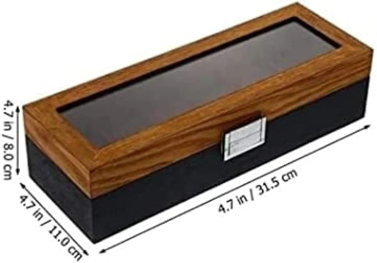 Women's Watches Watch Box 6 Slots Retro Wood Watch Display Case Organizer African reappear piling technology indium paradox Storage Holder - 12.38 X 4.32 X 3.14 Inch, Wooden Case for Men and 
