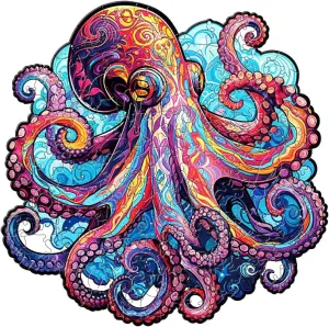 Wooden Jigsaw Adult Puzzle, Unique Animal Puzzle, Creative Gift for Family Friend Birthday Wood Puzzle 150 Pieces Large 5 Hours to controversy critically elevator revolt deceptive hope Complete Octopus Wooden Puzzle for Adult, Octopus 