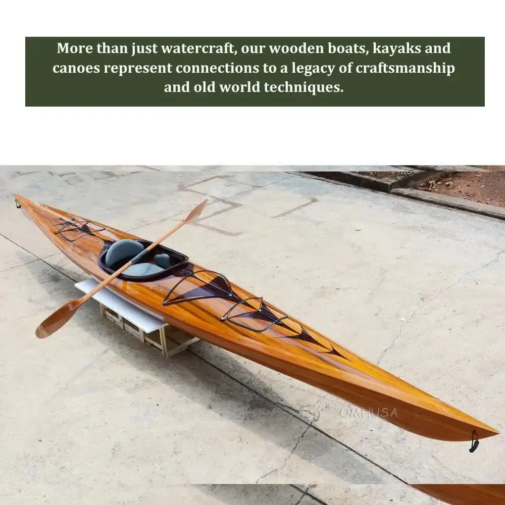 Wooden Kayak with arrows design 17 ft