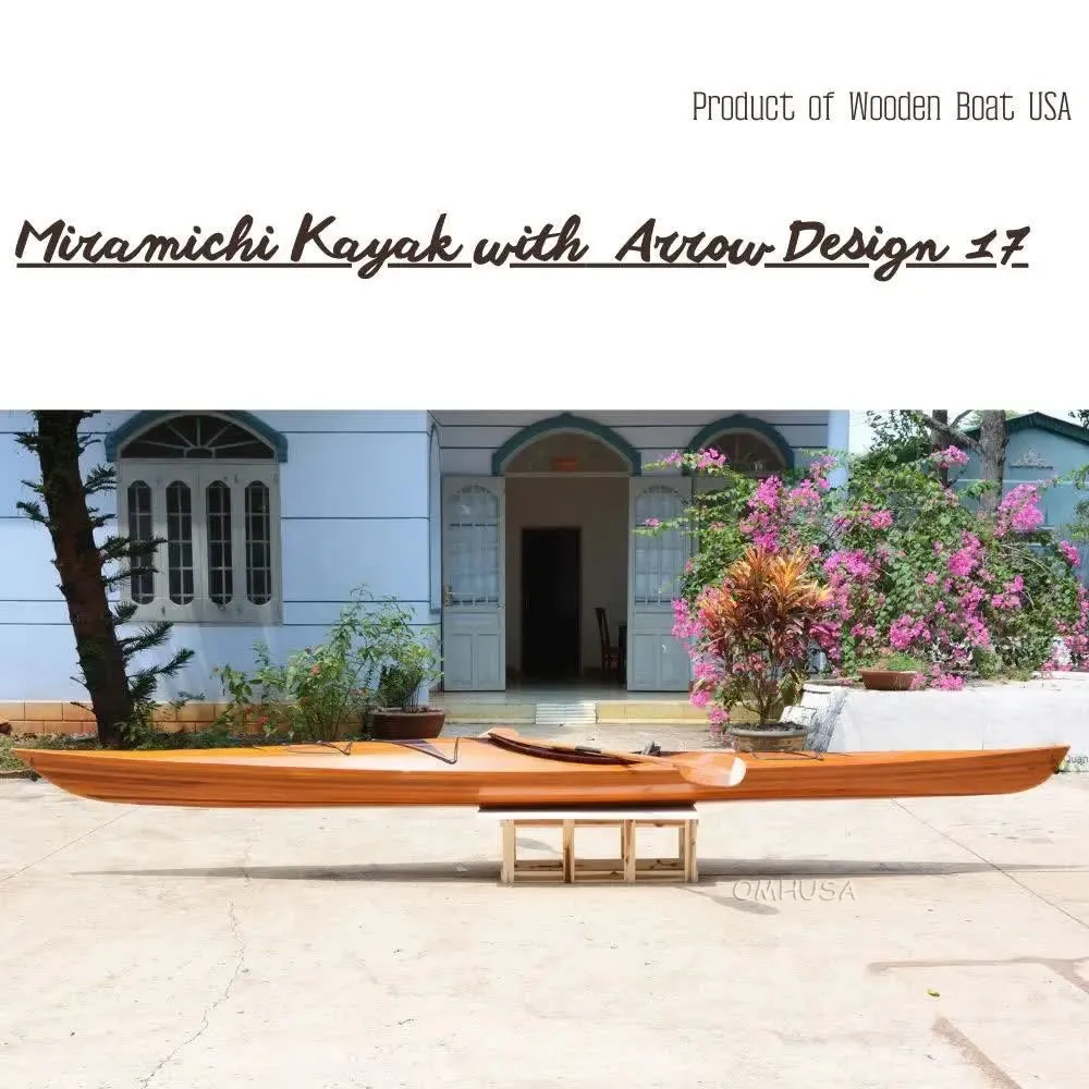 Wooden Kayak with arrows design 17 ft