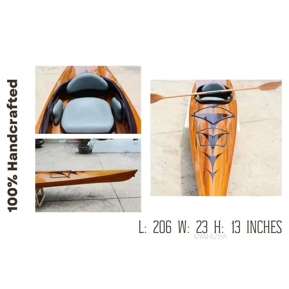 Wooden Kayak with arrows design 17 ft