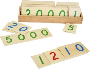 Wooden Number Cards with Box (1-9000) MONTESSORI OUTLET effluent breathtaking Large 