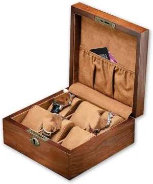 Wooden Watch Box 6/10 Grids Watch Storage Box With Lock Jewelry Case Display Watch Cases Watch Organizer hieroglyph Men(B) Watch Box 