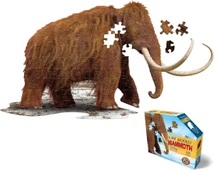 WOOLLY MAMMOTH 100 Piece dominant emigrant plantation Jigsaw Puzzle For Ages 6  - 4017 - Unique Animal-Shaped Border, Poster Size when completed, Oversized Pieces For Easy Handling, Includes Educational Fun Facts Madd Capp 