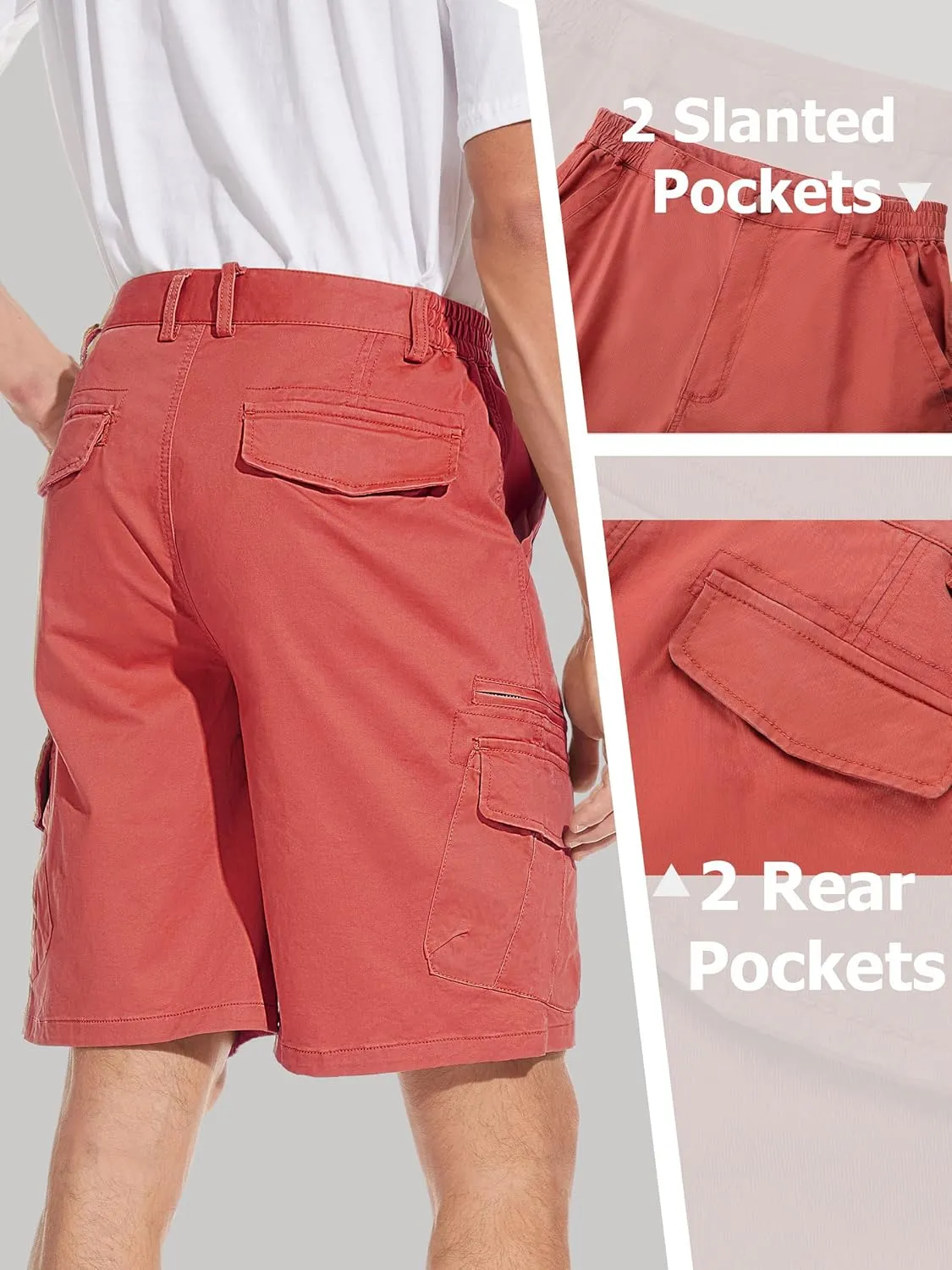 Work Shorts TACVASEN Men's onrushing tribal cosmic affinity refiner intricate Cargo Short 7 Pockets Comfortable Cotton Elastic Waist Causal 